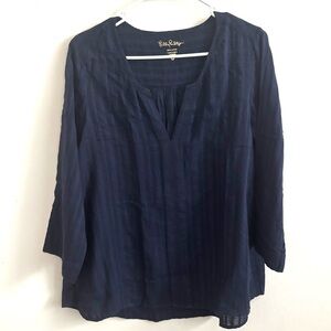 Lilly Pulitzer Tunic Nalani S True Navy Lightweight Minimalist preppy Vacation